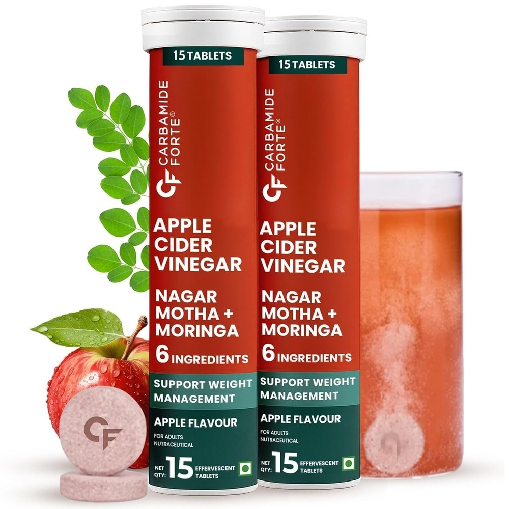 Carbamide Forte ACV Apple Cider Vinegar Effervescent (30 Tabs) for Weight Loss