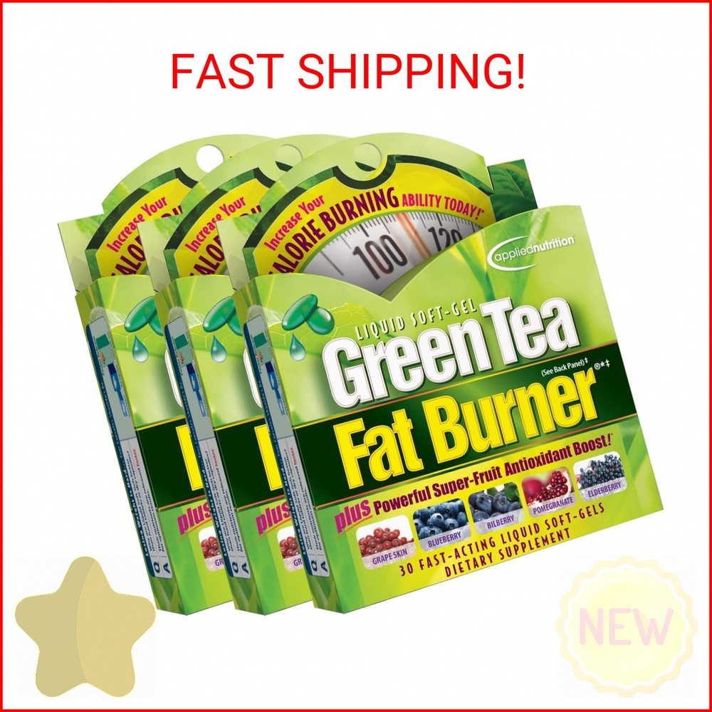 Applied Nutrition Green Tea Fat Burner – 30 Liquid Soft-Gels, Pack of 3 – Increa