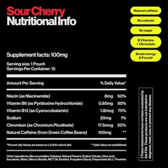 Energy Pouches | 200mg Natural Caffeine | Vitamins and Minerals | Sour Cherry…