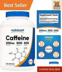 200mg Caffeine Pills, 500 Count – Clean Energy & Focus Support, Sugar-Free