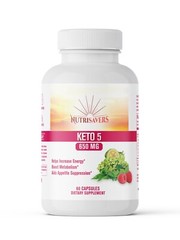 Keto 5 Extra Strength Superior Keto Blend, Raspberry Ketone, Green Tea, 60 Caps