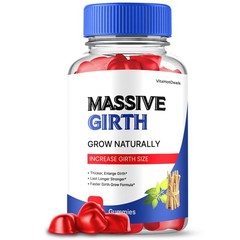 Massive Girth Gummies, Max Strength All Natural Supplement for Men (1 Pack)