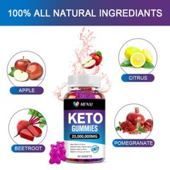 Advanced Ketosis & Weight Loss BHB Keto Gummies 20,000,000mg Burn Fat 60pcs